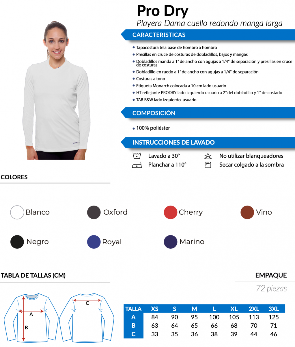 Playera Dry Fit Manga Larga Dama
